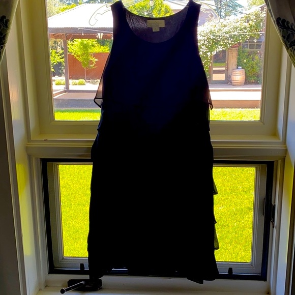 Classic Black Tiered Ruffled cocktail dress 8 NWT